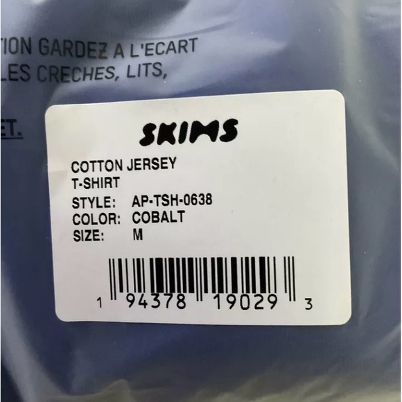 SKIMS Cotton Jersey T-Shirt in Cobalt Size Medium (Sold Out) - Picture 7 of 8
